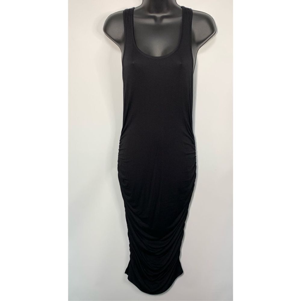 IMG Women's Tank Pullover Ruched Bodycon Dress Black Medium